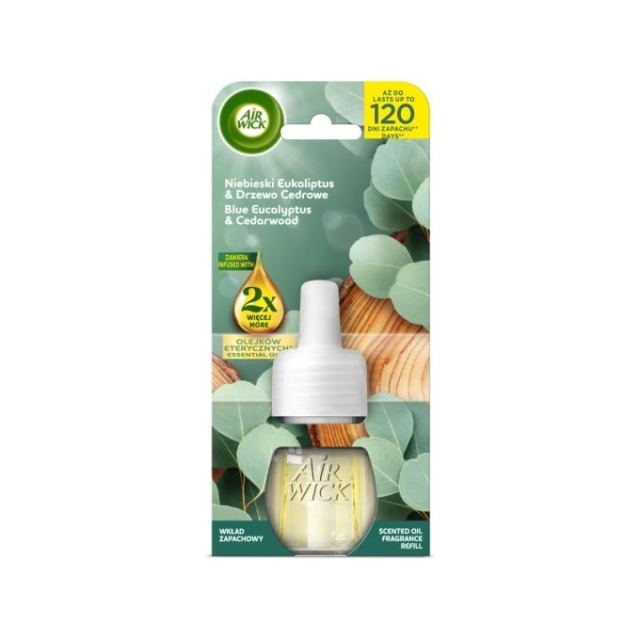 Rezerva odorizant electric de camera Air Wick, Eucalipt si Lemn de cedru, 19ml