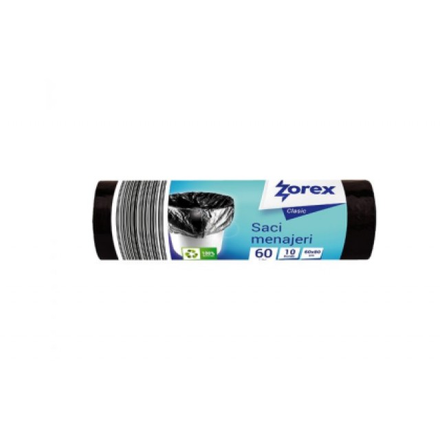 Saci menaj Zorex Pro negri 60l 10 bucati