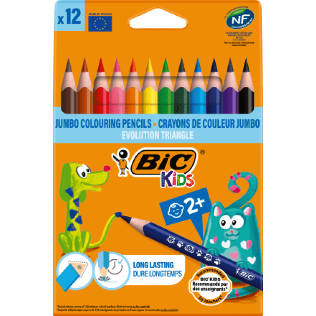 Creioane triunghiulare rezistente la rupere Bic, 12 bucati Creioane triunghiulare rezistente la rupere Bic, 12 bucati