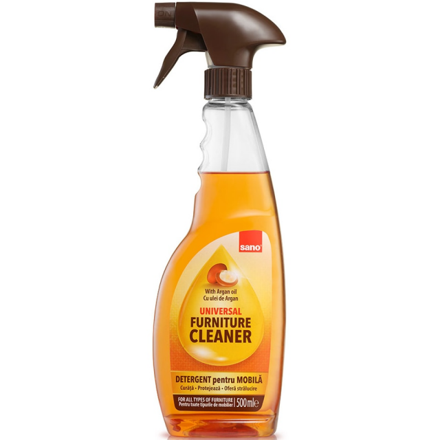 Detergent pentru mobila cu pulverizator Sano, ulei de argan, 500 ml Detergent pentru mobila cu pulverizator Sano, ulei de argan, 500 ml