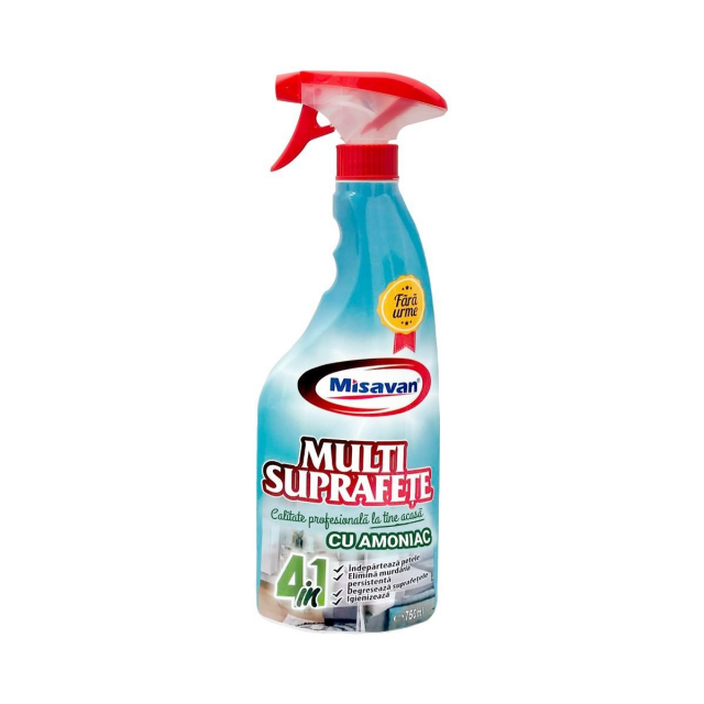 Solutie multifunctionala pe baza de amoniac Misavan 4in1 750 ml Solutie multifunctionala pe baza de amoniac Misavan 4in1 750 ml