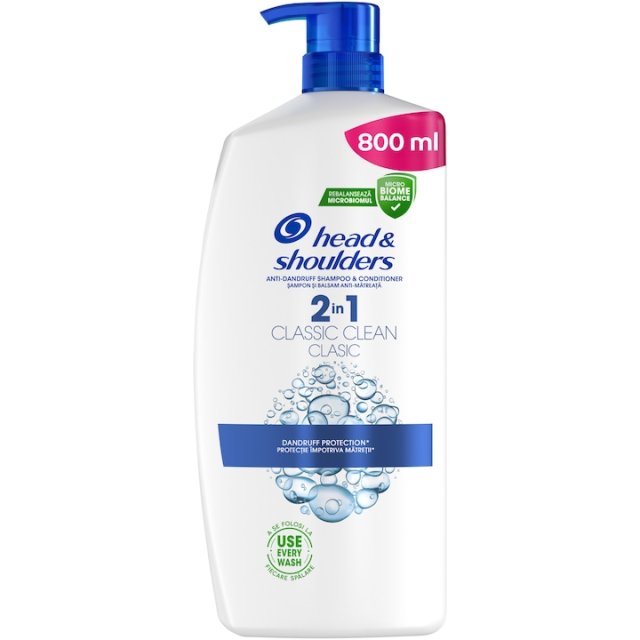 Sampon anti-matreata Head & Shoulders Classic Clean 2-in-1 pentru par normal, 800ml Sampon anti-matreata Head & Shoulders Classic Clean 2-in-1 pentru par normal, 800ml