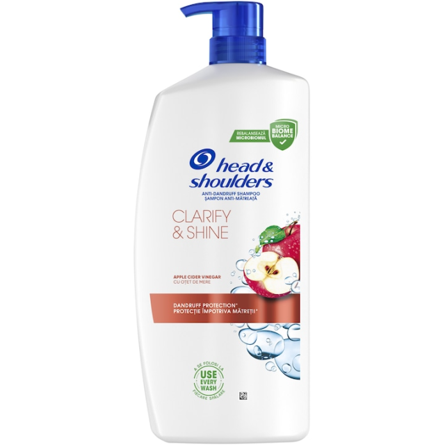 Sampon anti-matreata Head & Shoulders Clarify & Shine cu otet de mere, 800 ml Sampon anti-matreata Head & Shoulders Clarify & Shine cu otet de mere, 800 ml