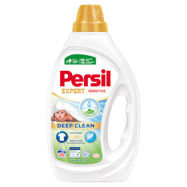 Detergent de rufe lichid Persil Deep Clean Expert Sensitive, 20 spalari, 0,9l Detergent de rufe lichid Persil Deep Clean Expert Sensitive, 20 spalari, 0,9l
