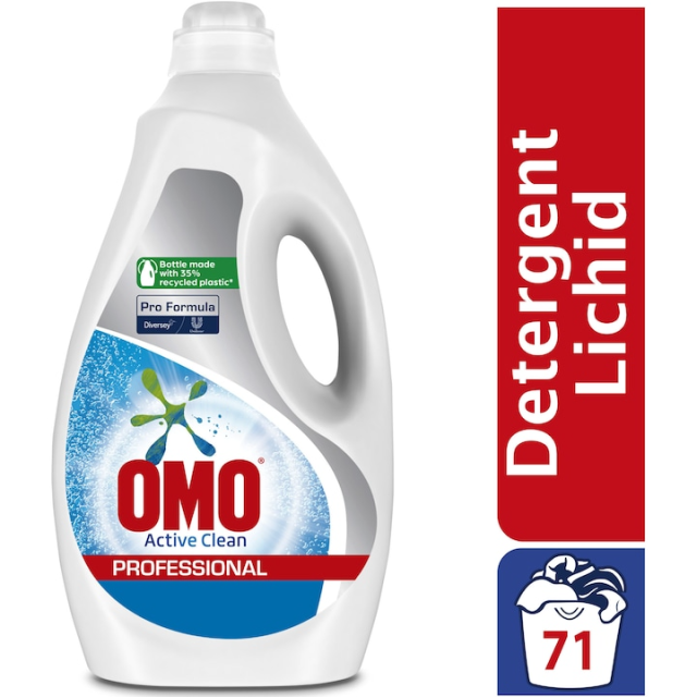 Detergent de rufe lichid automat Omo Professional Active Clean, 5 l, 71 spalari Detergent de rufe lichid automat Omo Professional Active Clean, 5 l, 71 spalari