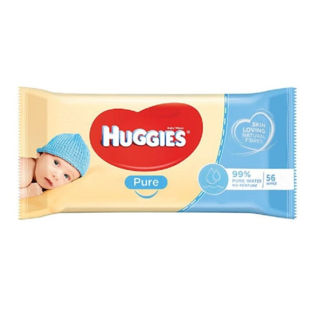 Servetele umede Huggies Pure 56 bucati Servetele umede Huggies Pure 56 bucati