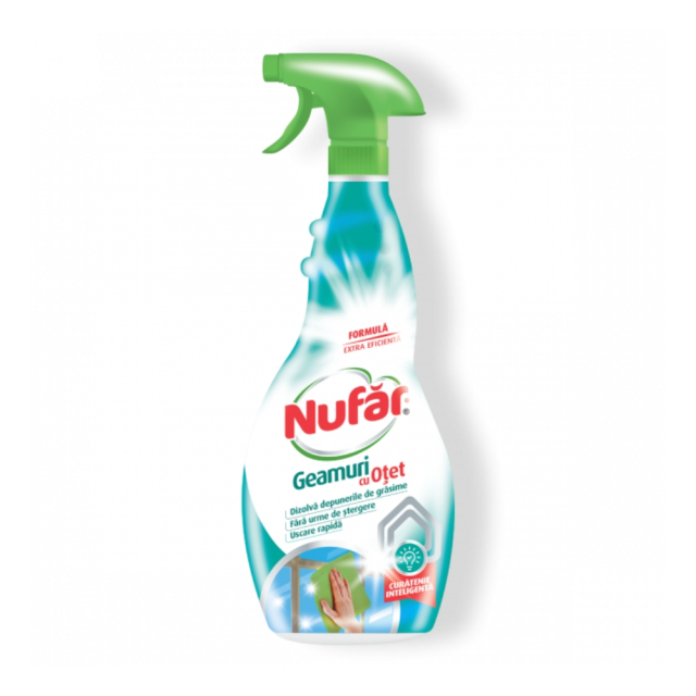 Solutie Spray geamuri Nufar cu otet 500 ml Solutie Spray geamuri Nufar cu otet 500 ml