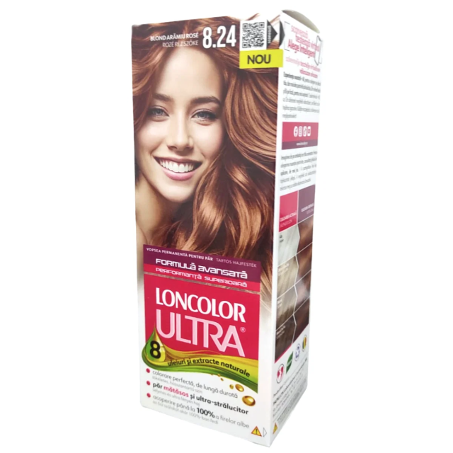 Vopsea de Par Loncolor Ultra 8.24 Blond Aramiu Rose, 50 ml Loncolor