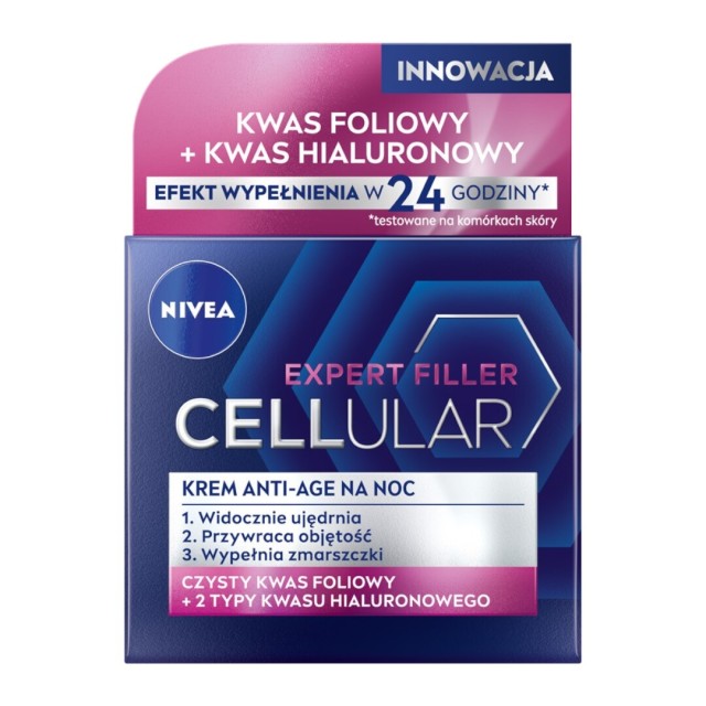 Crema Fata Nivea Hyaluron Cellular Filler Fermitate Noapte 50 ml