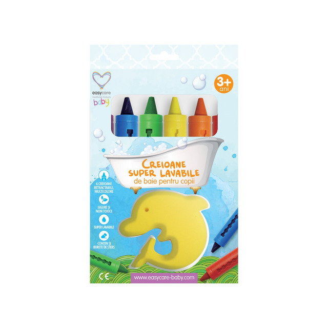 Creioane Super Lavabile de Baie Easycare Baby 6 Bucati Creioane Super Lavabile de Baie Easycare Baby 6 Bucati