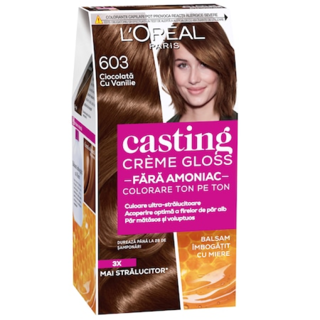 Vopsea Par L'Oréal Casting Creme Gloss 0 Amoniac 603 Ciocolata Cu Vanilie